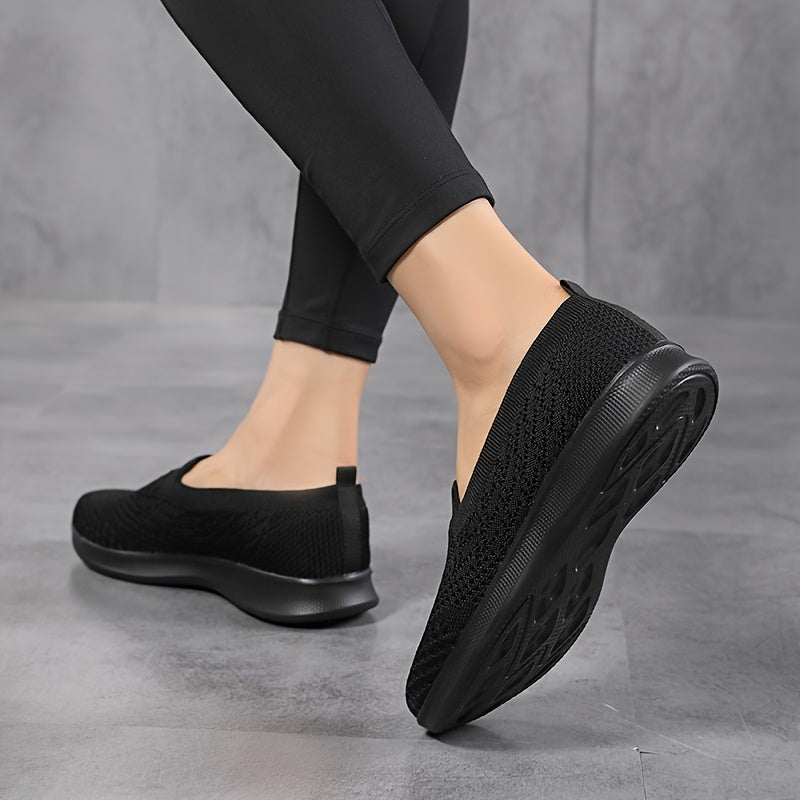 Women's Breathable Mesh Slip-On Sneakers Lightweight Flat Shoes Plus Size