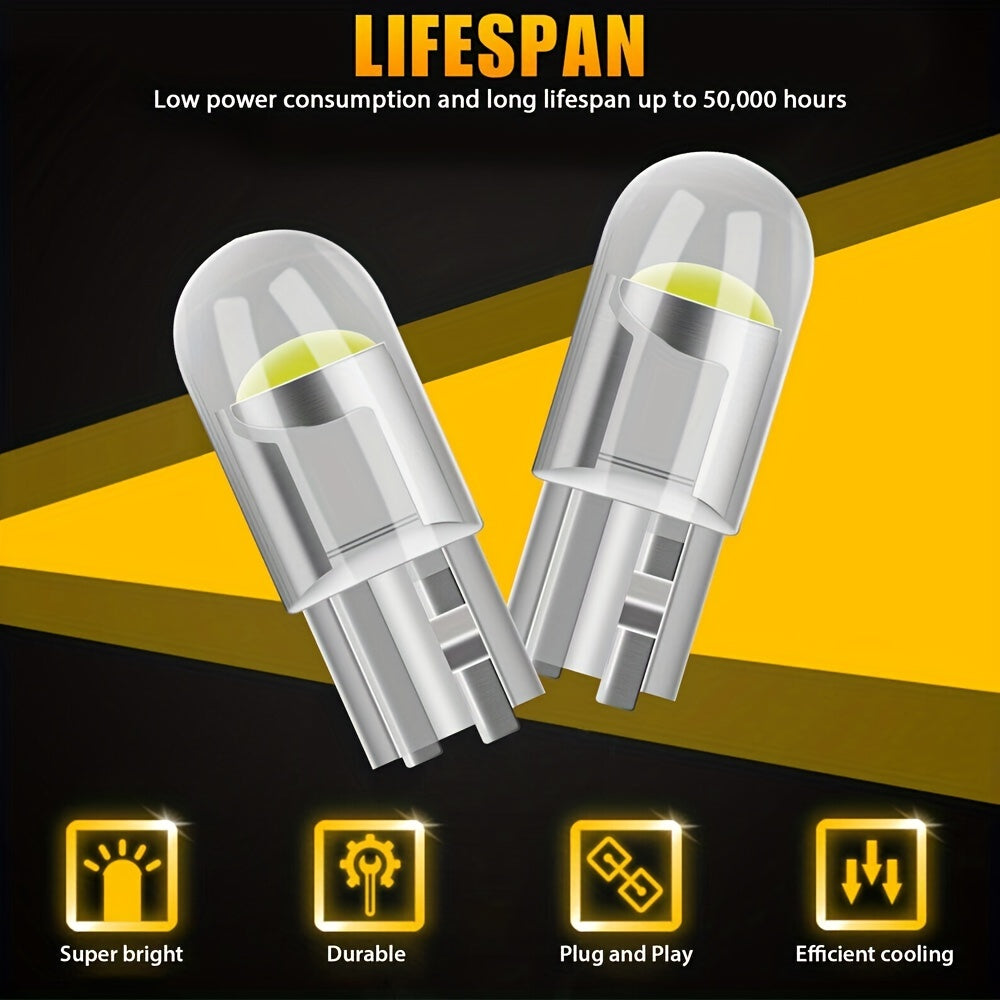 Bombillas LED blancas 20X 194 T10 W5W 6000K para interior, reemplazo de luz