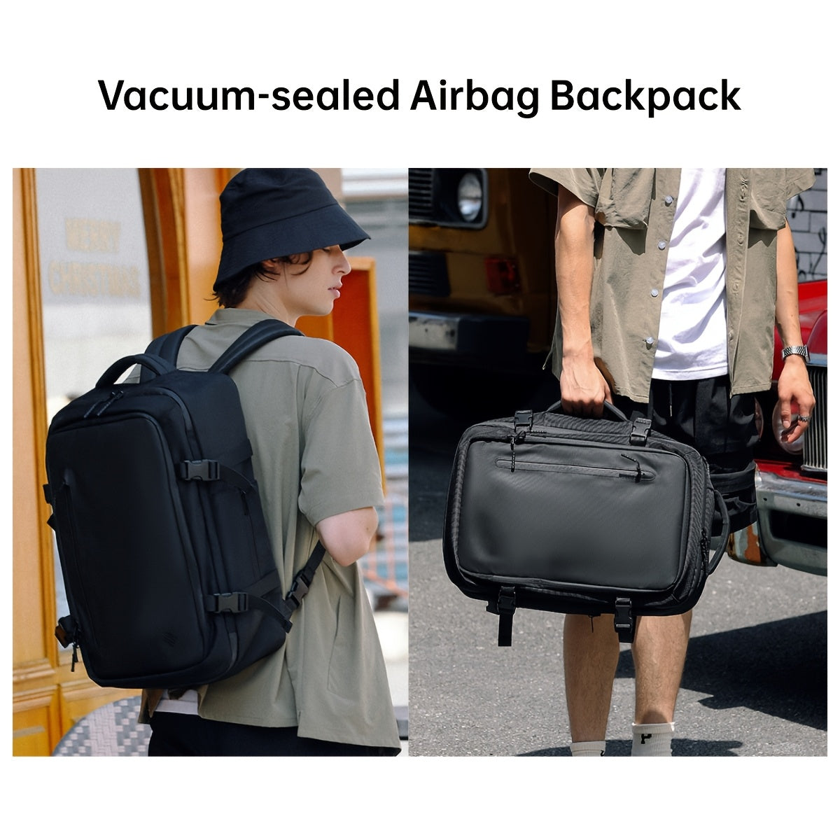 Mochila de viaje de gran capacidad con compartimento para portátil y bolsa de almacenamiento al vacío para uso empresarial y casual