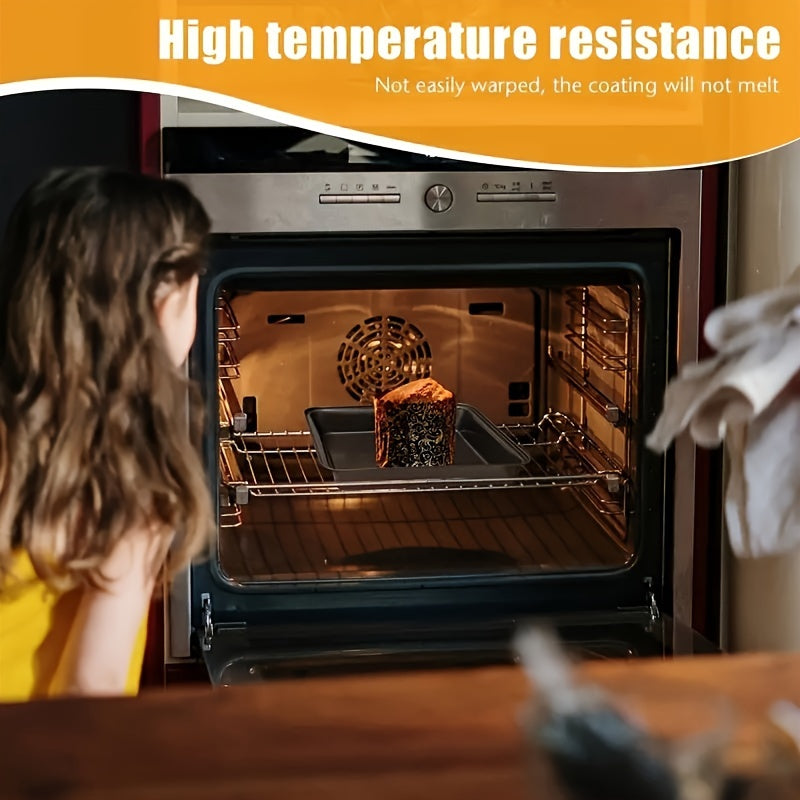 Set of Three Black Square Non-Stick Baking Pans for Cakes and Desserts