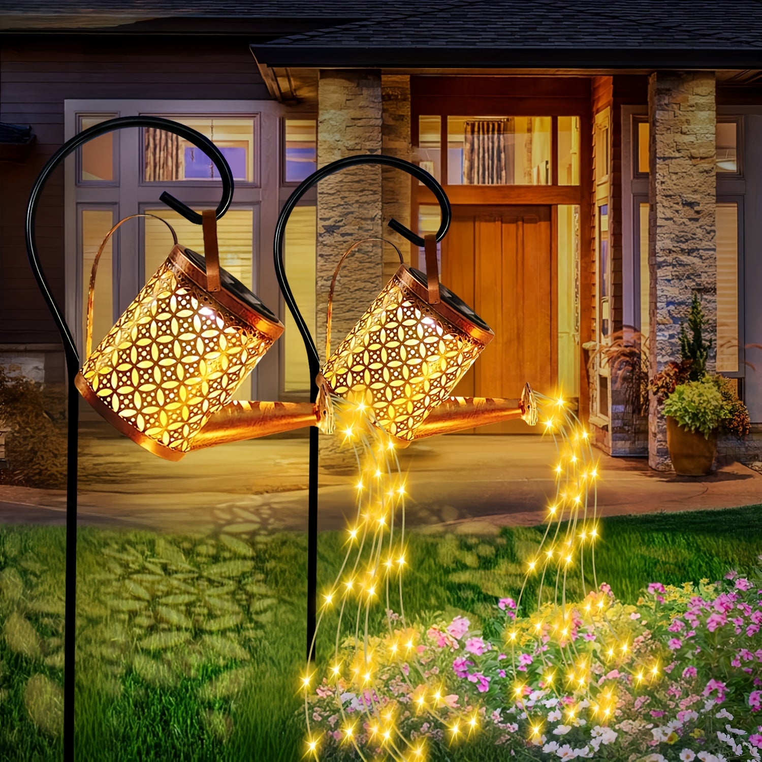 Outdoor Solar Garden Light Kettle Lantern for Pathway Lawn Patio Yard Decoration