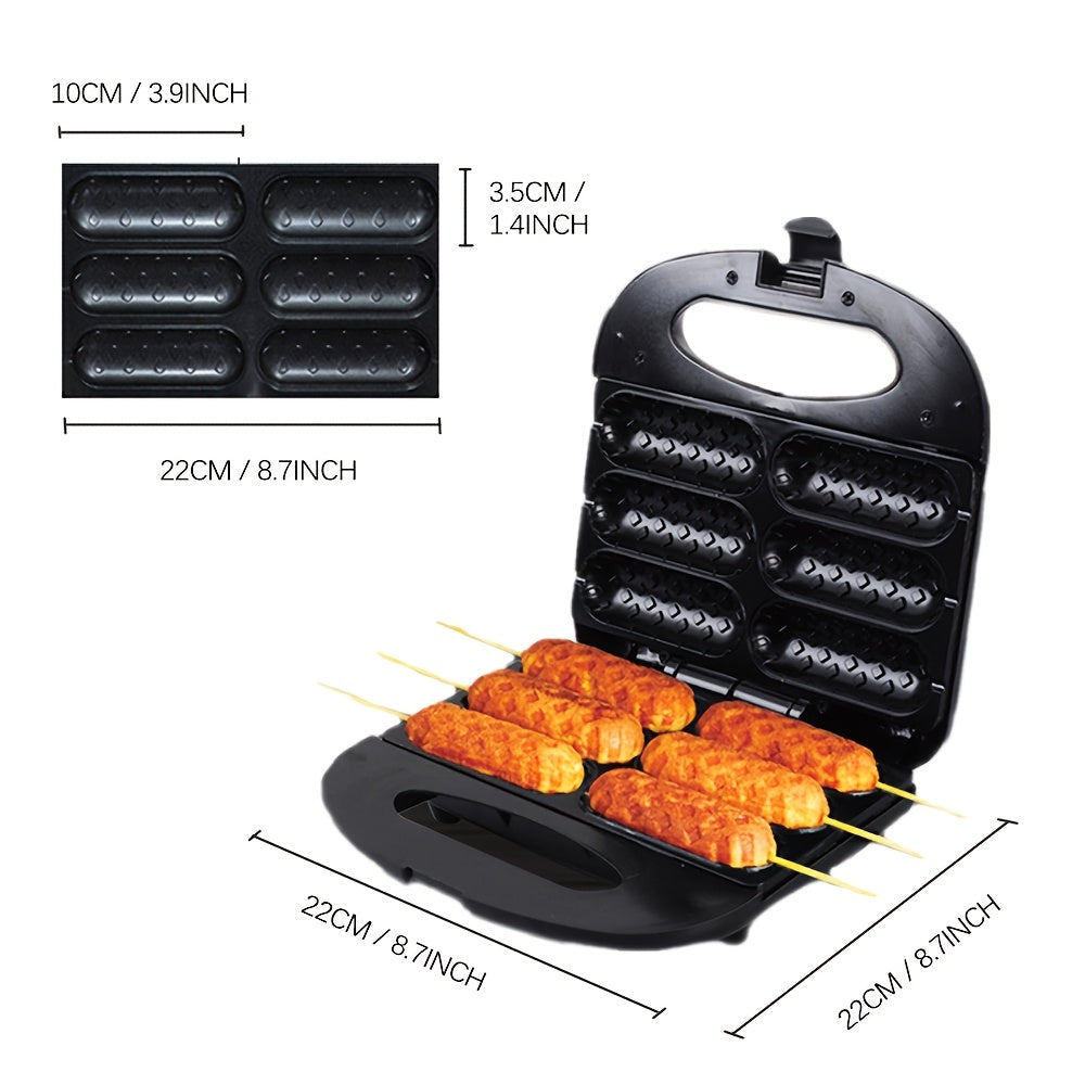 Máquina eléctrica para hot dogs con doble calentamiento para rollos de salchicha y palitos de queso de maíz 750W