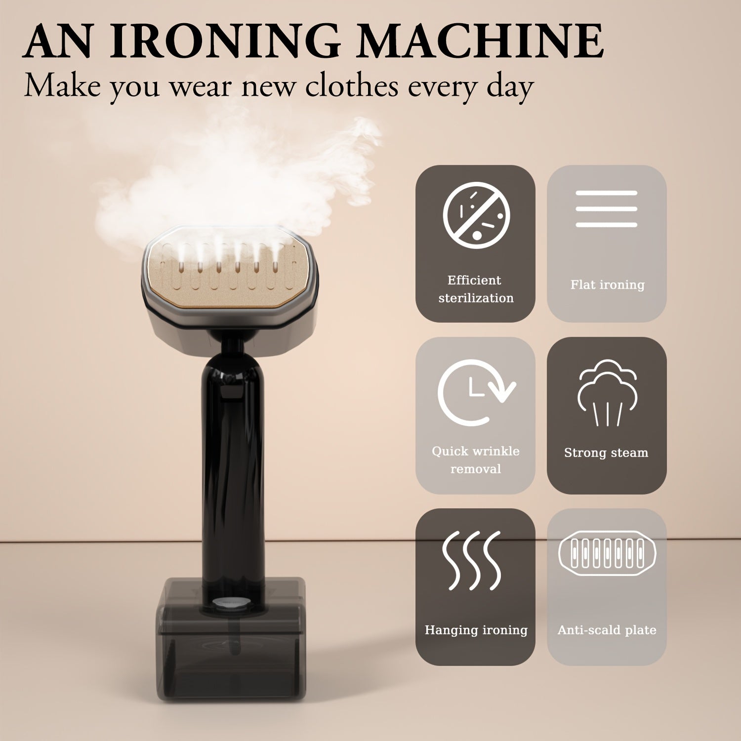 Vaporizador de prendas de mano portátil de 1800W para viajes y hogar