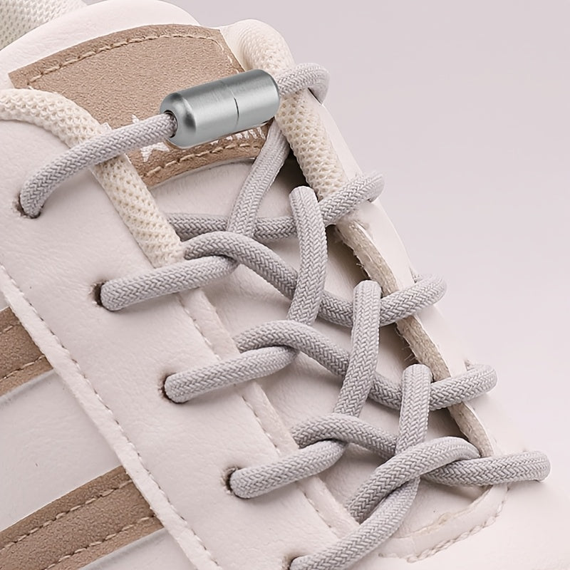 2PCS No-Tie Elastic Shoelaces for Sneakers and Boots Soft Acetate Fiber