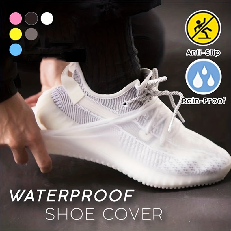 2pcs Silicone Waterproof Rain Boot Covers Non-slip Dust Shoe Protectors