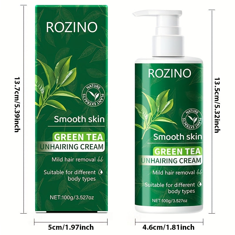 Crema depilatoria de té verde para piel sensible 100g Depilador de acción rápida