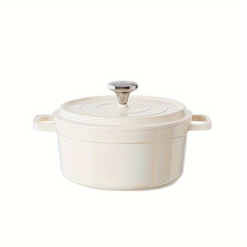 Enamelled Cast Aluminum Dutch Oven Pot with Lid 23.88cm Non-Stick Heavy Duty Cookware