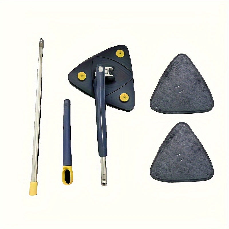 Yumshoq va metallik uchburchak mop to'plami, polishni tozalash uchun kengaytiriladigan