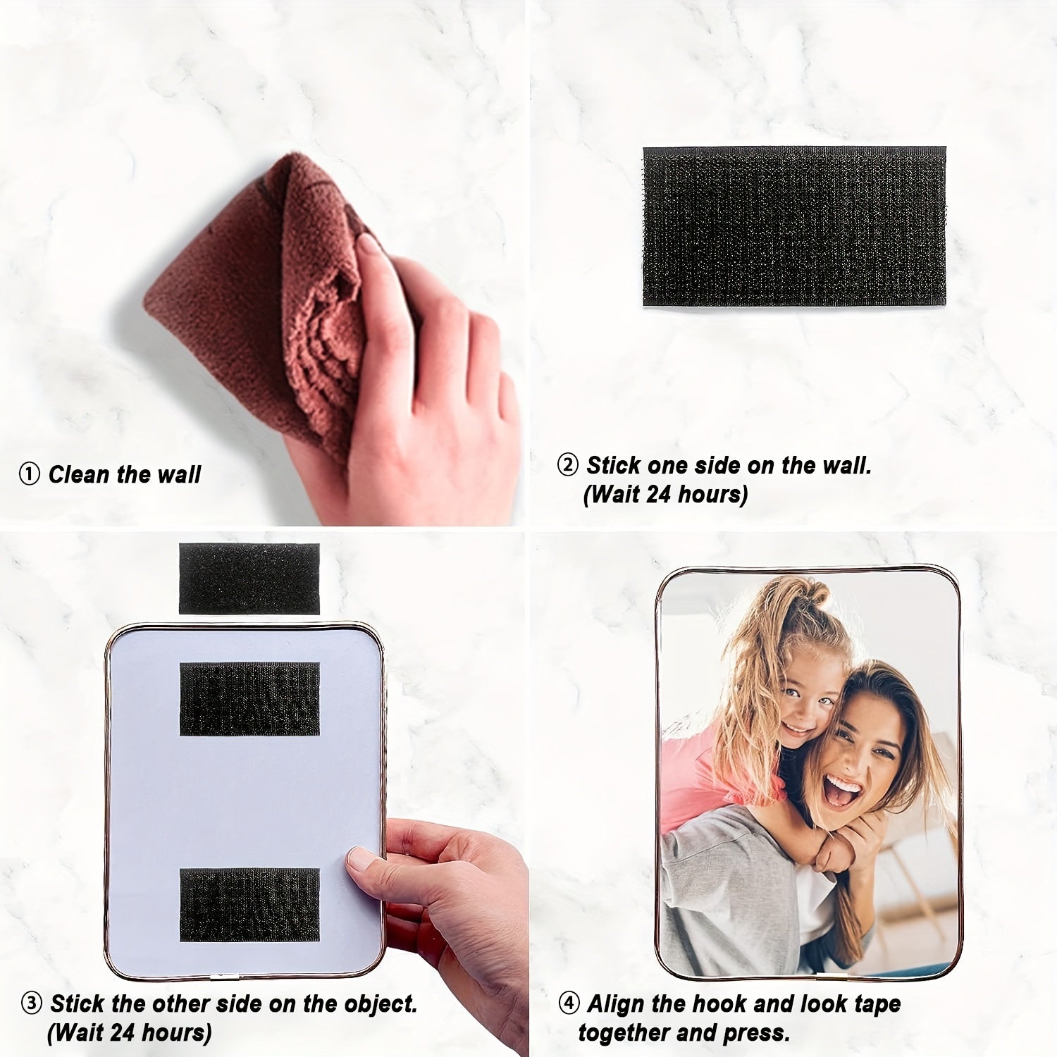 10 juegos de tiras de cinta de gancho y bucle adhesiva de alta resistencia para alfombras, tapetes y cojines