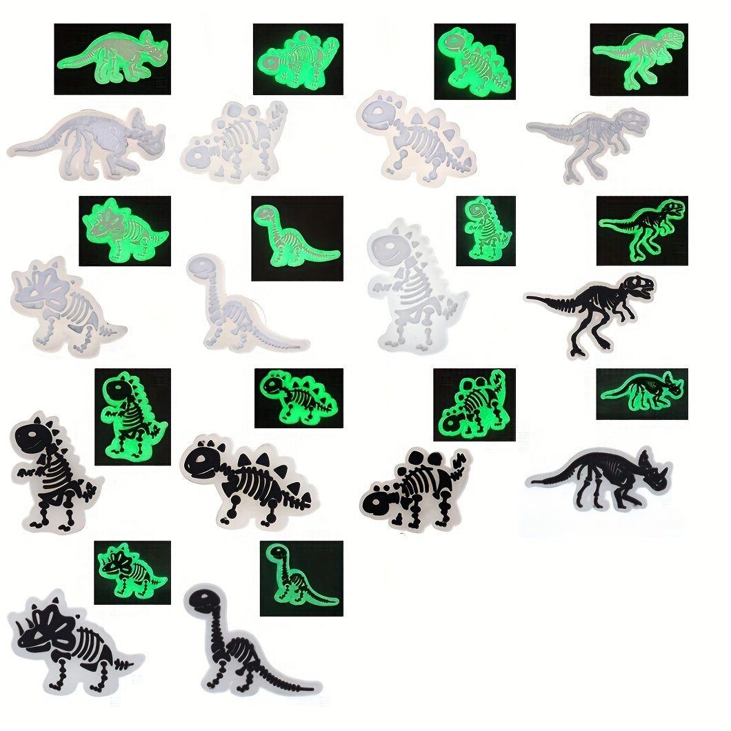 Unisex Kids PVC Dinosaur Shoe Charms Fluorescent Black and White Glowing Accessories