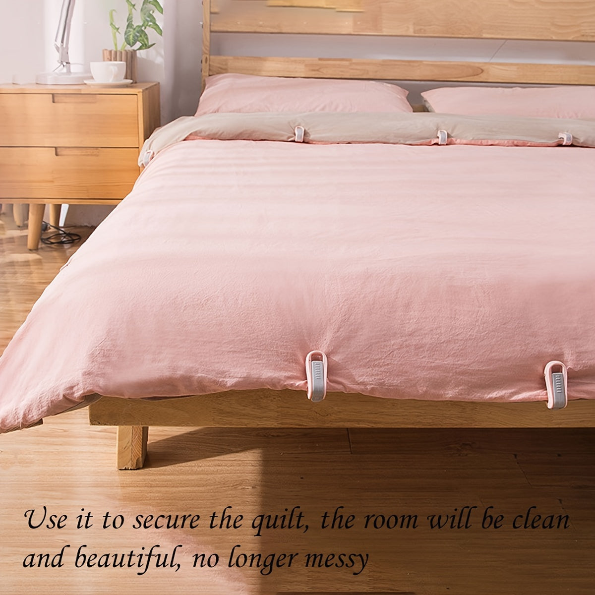 6 ta no-slip yotoq to'siqlari - qulay ulanishi mumkin bo'lgan, ignasiz ushlagichlar, yostiq va pardalarni mustahkam ushlab turish uchun, bir nechta ranglarda mavjud.