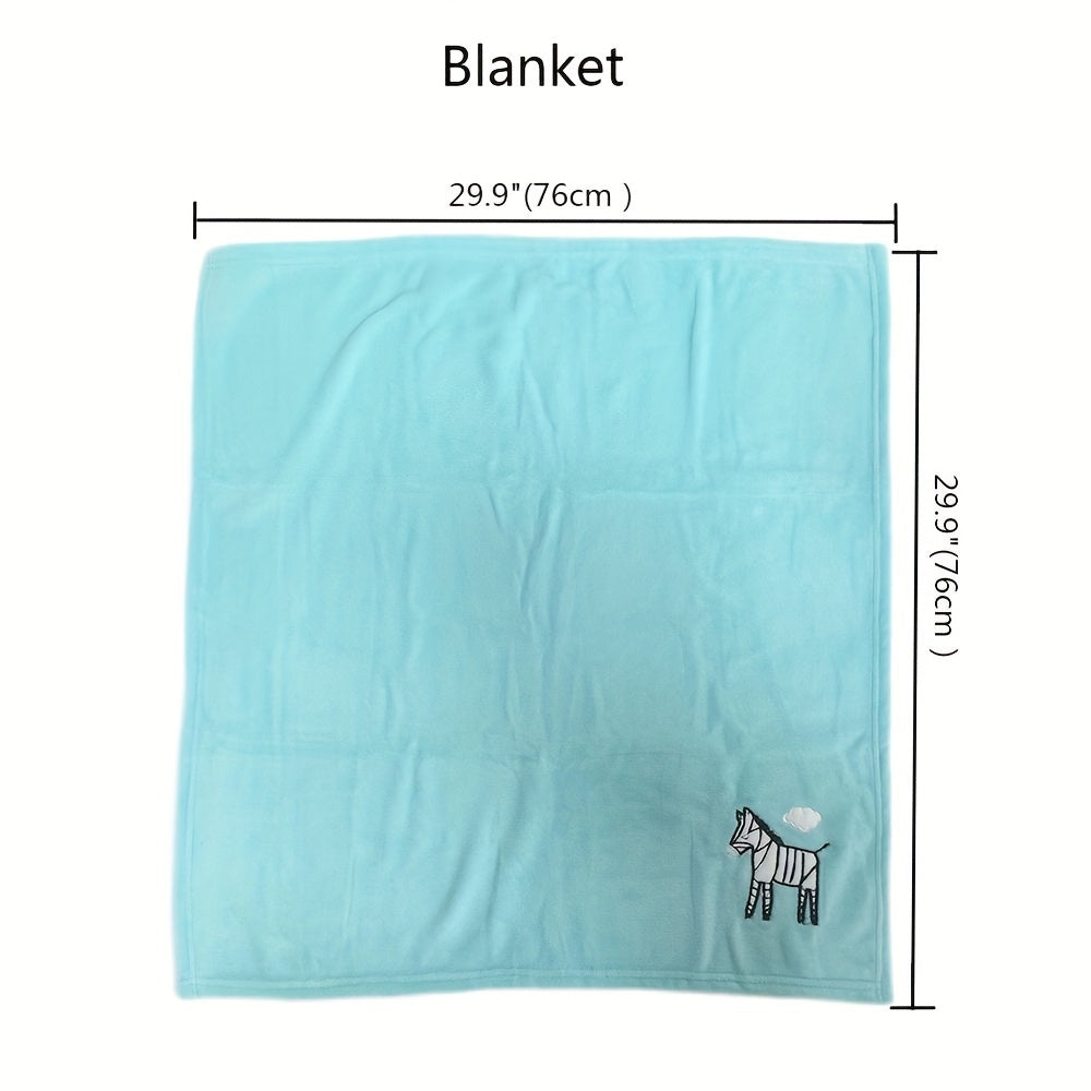 Children's Polyester Bedding Set with Quilt Fitted Sheet Bed Skirt Blanket and Pillowcase