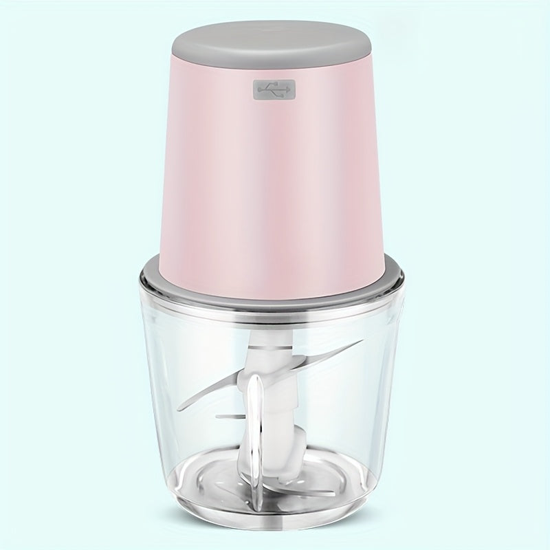 Molino de carne eléctrico con cuchillas de acero inoxidable, capacidad de 2L para carne, verduras, frutas, nueces, carga USB, 148W, 8 tazas