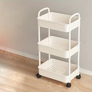 Многофункциональная 3-х уровневая пластиковая хозяйственная тележка с колесами, не требует электричества, идеально подходит для дома и кемпинга на открытом воздухе. Портативный органайзер для хранения.