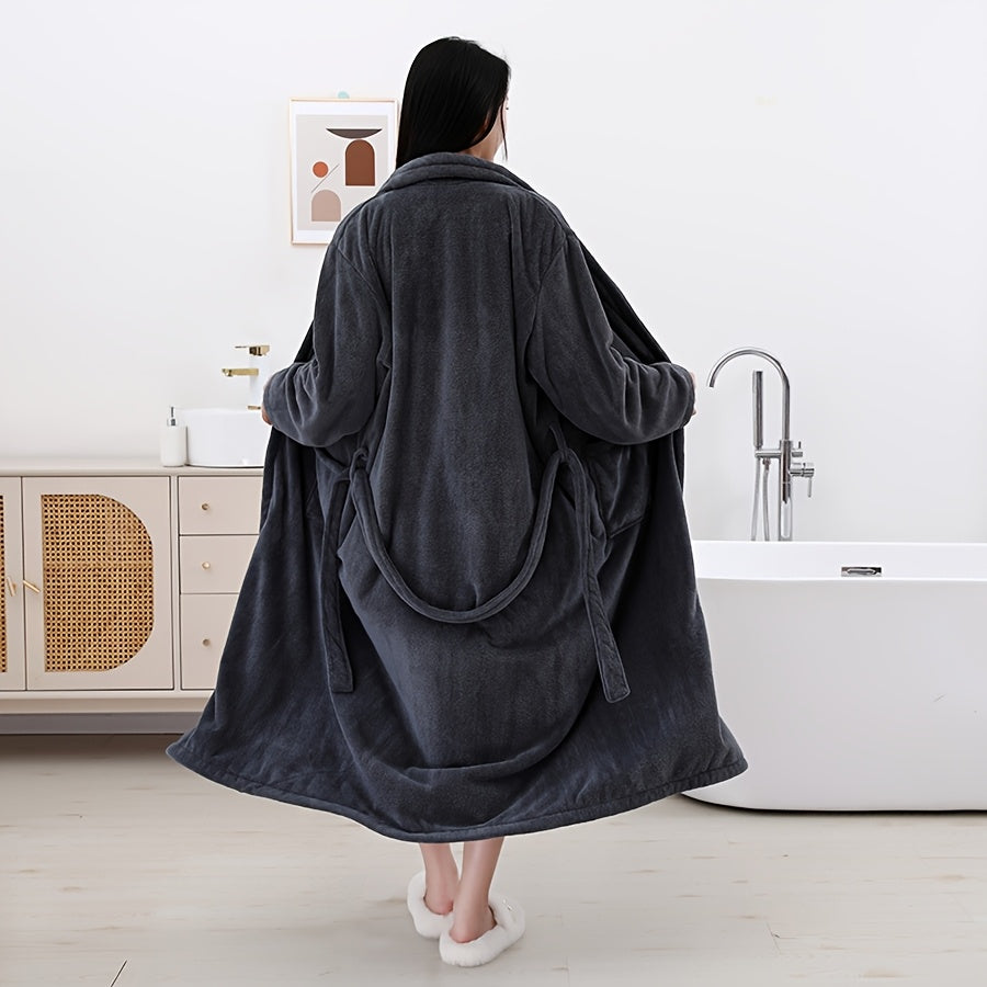 Men and Women Soft Coral Velvet Bathrobe Quick Dry Breathable Non-Shedding