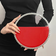 Luxury Evening Purse with Flower Rhinestones Hollow Out Clutch Bag for Wedding Prom Cocktail Party