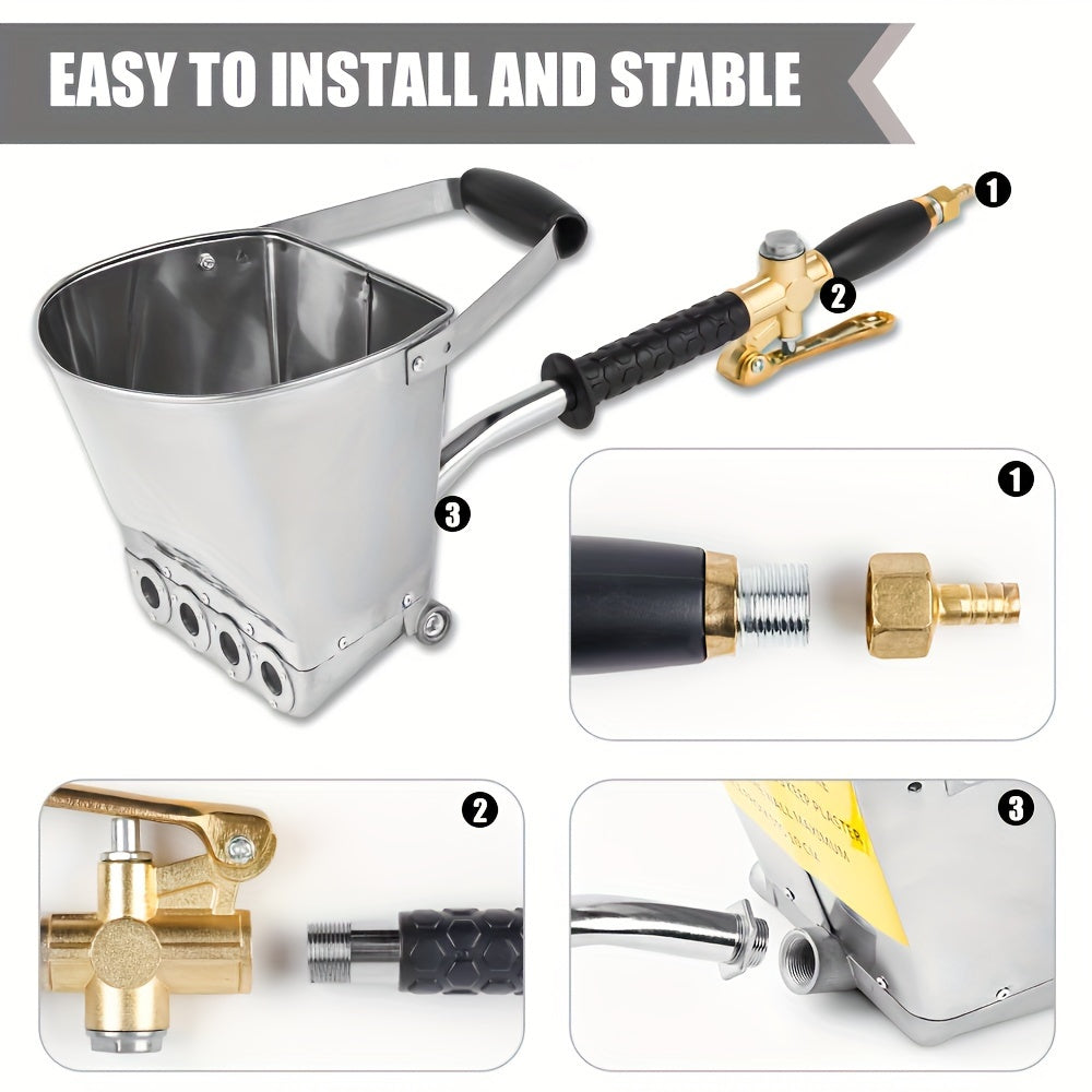 4-Hole Wall Cement Spray Gun for Concrete Plaster Painting Durable Metal