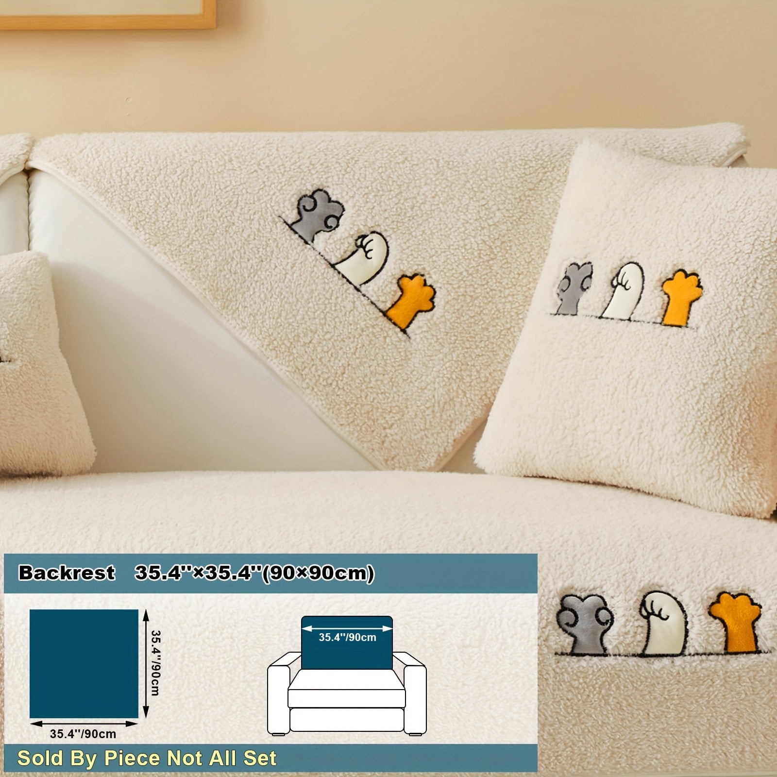 Плюшевый чехол на диван Sherpa, противоскользящий, защитный чехол для мебели для домашних животных для гостиной