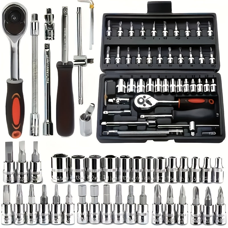 151-Piece Automotive Master Tool Set Carbon Steel Portable Car Bicycle Motorcycle Repair Kit