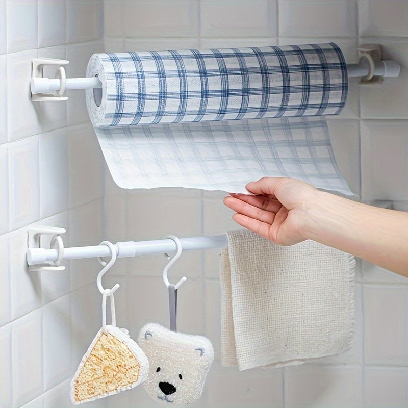 Adjustable Cast Iron Spring Tension Rod for Closet and Bathroom Storage