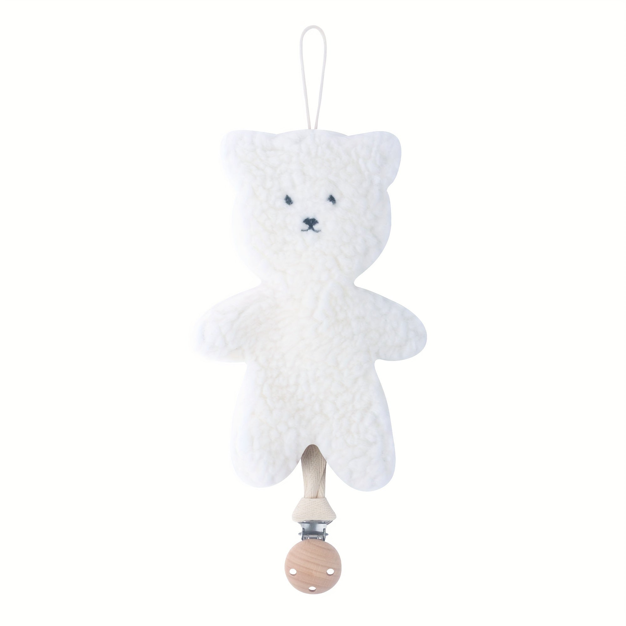 Cartoon Plush Bear Pacifier Clip with Soft Plush and Durable Clip