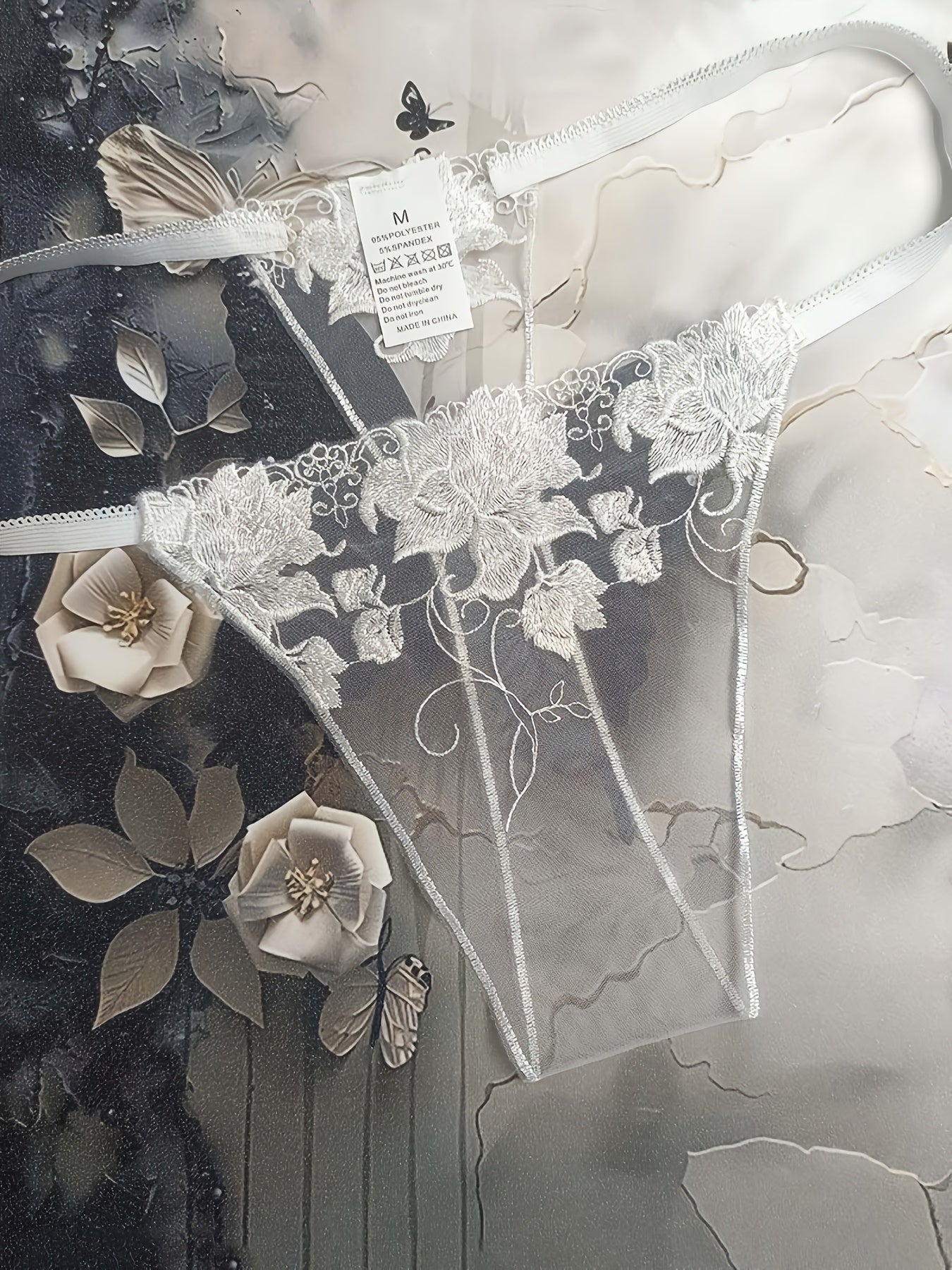 Women’s Mesh Crotchless Thongs with Color Matching