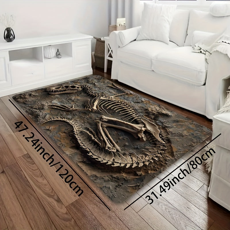 Dinosaur Fossil Area Rug Thick Soft Machine Washable Indoor Decor Mat
