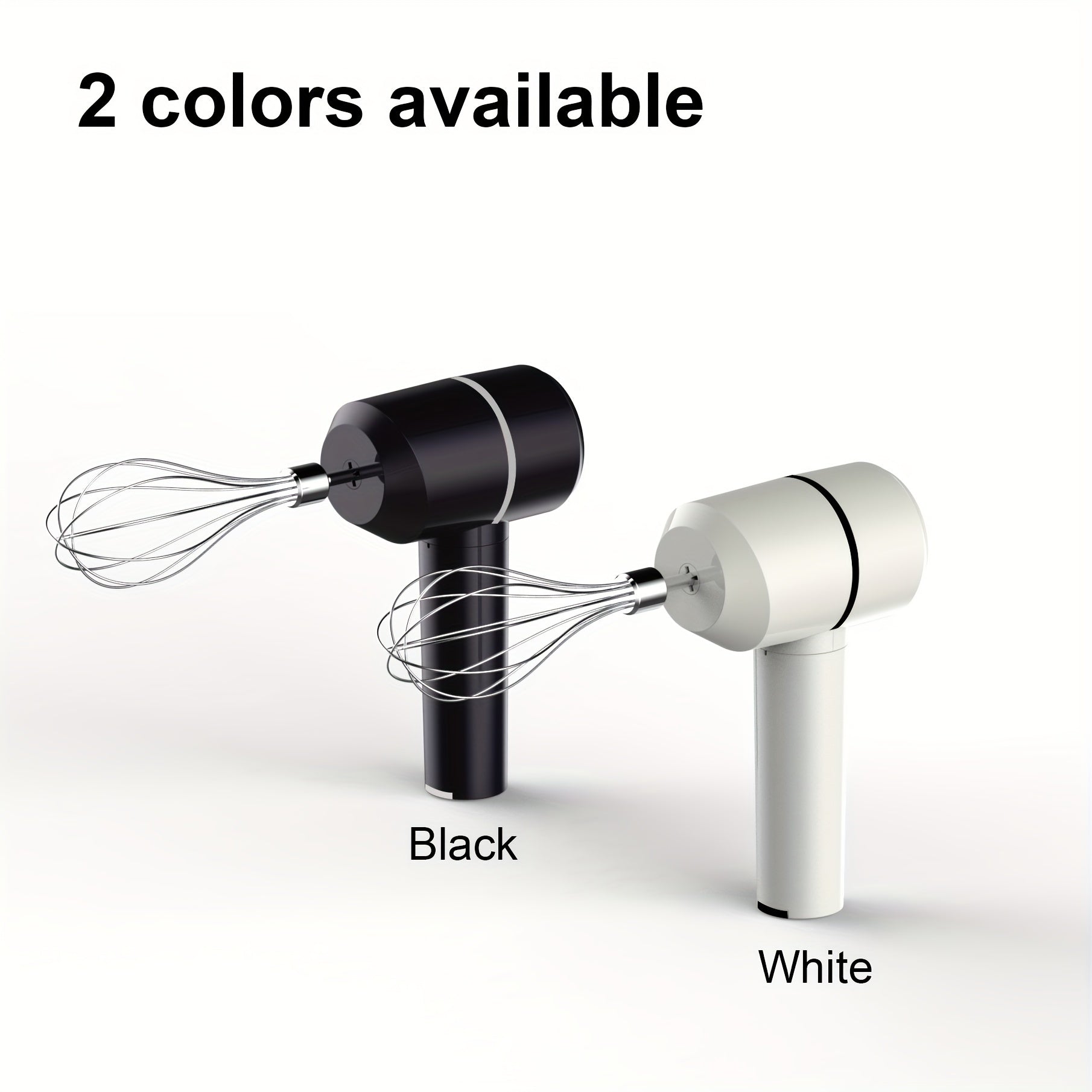 Cordless Hand Mixer with 3-Speed Electric Whisk Stainless Steel Beaters White