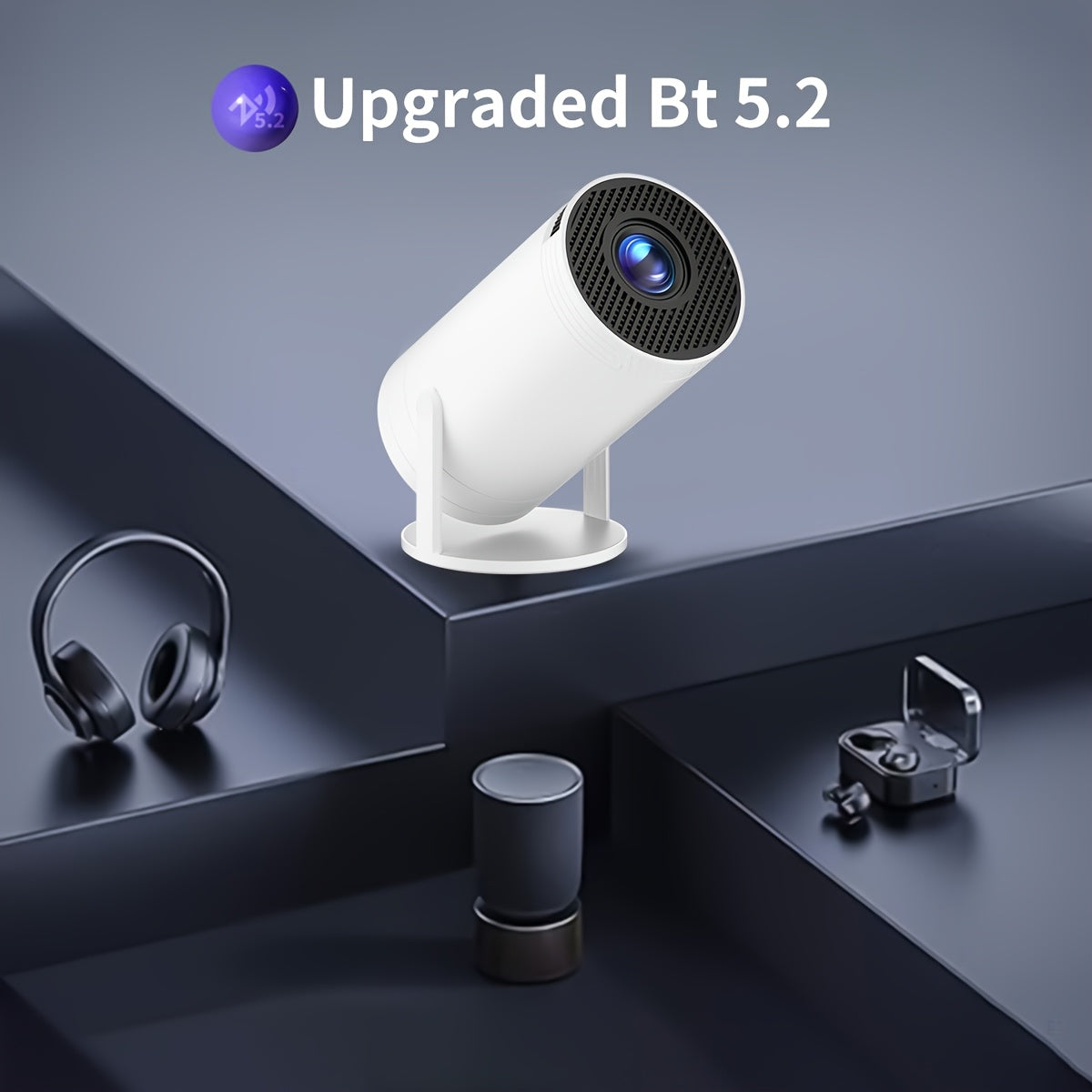 Portable High Brightness Projector Support 720P 1080P WiFi Bluetooth EU Plug