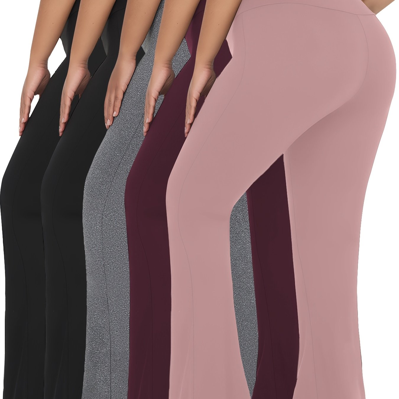 Women's Plus Size Soft High Waist Flare Pants Leggings Tummy Control