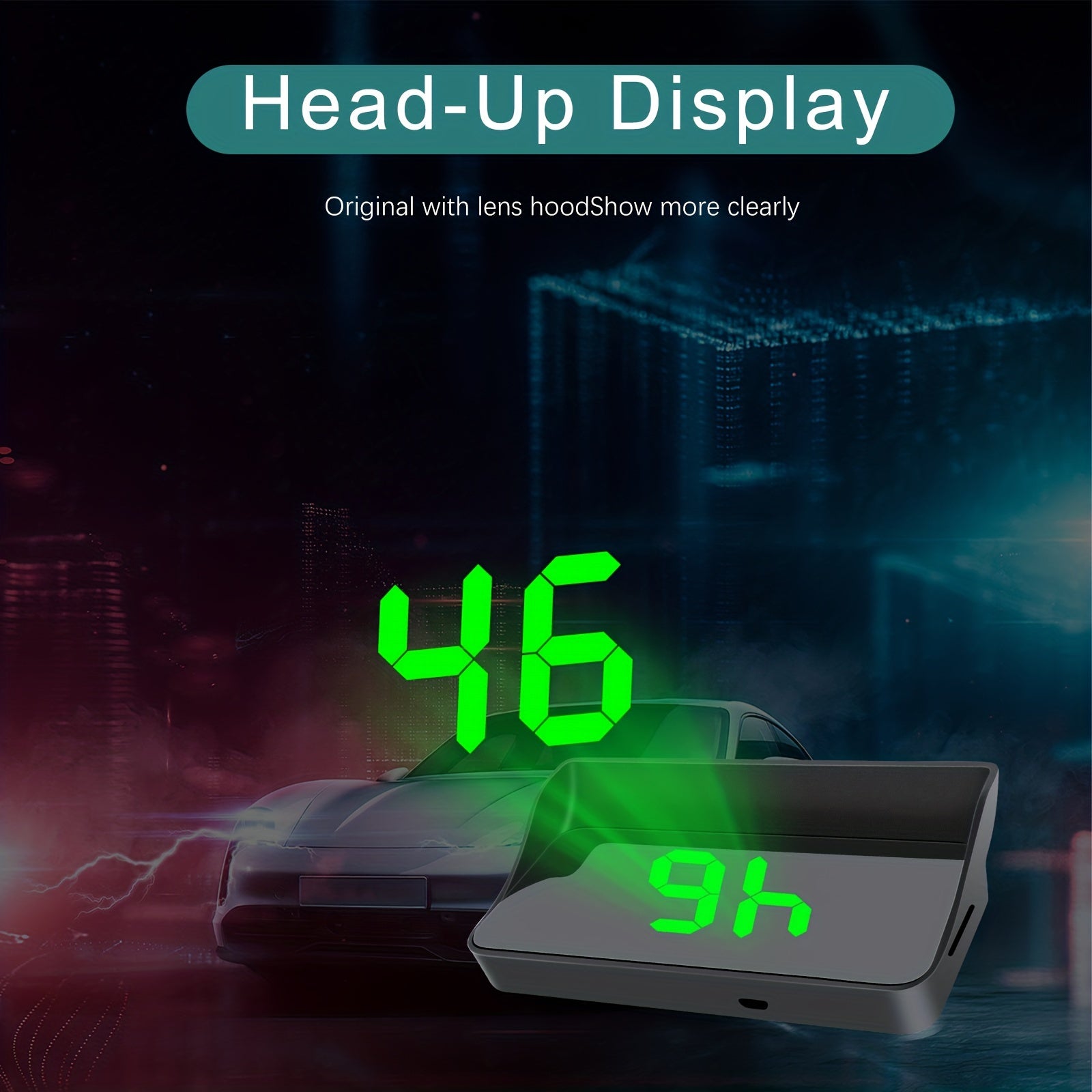 Ko‘p funksiyali LCD Head Up Display Transport tezligi o‘lchagichi MPH KM/H