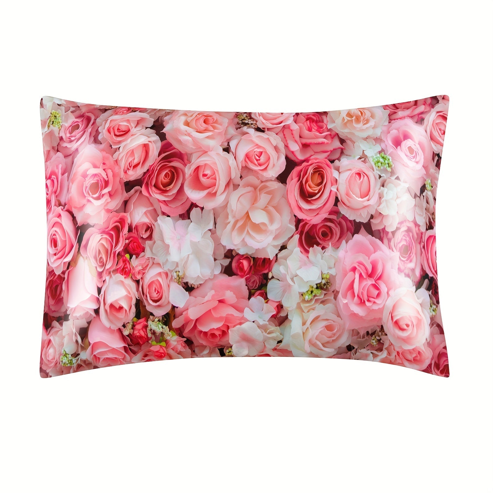 Satin Pillowcase for Hair and Skin Floral Pattern 50x66cm Envelope Closure