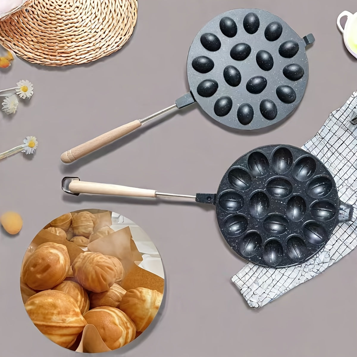 Алюминиевый формовочный пресс для вафель 16-отверстий, антипригарная форма для выпечки для газовых духовок