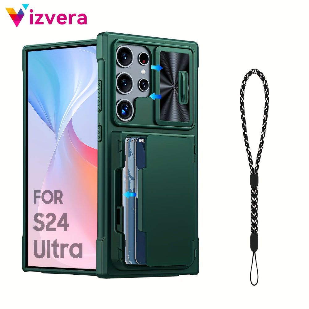 Samsung Galaxy S24 Ultra Wallet Case with RFID Blocking Card Holder and Kickstand