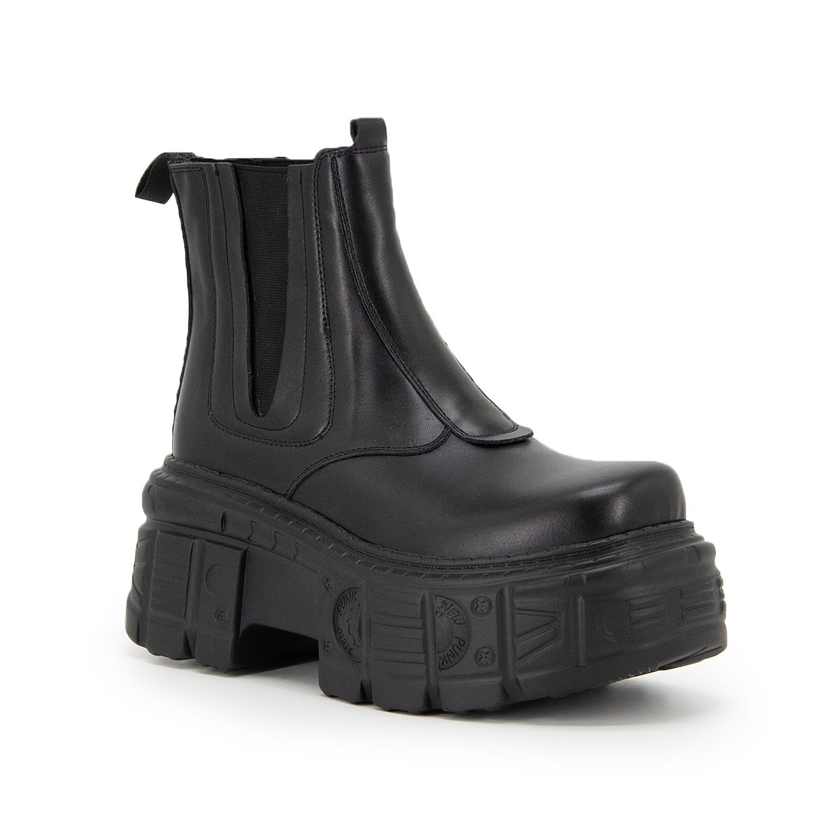 Women's Faux Leather Chunky Platform Ankle Boots with Thick Sole