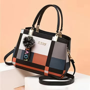 Элегантная сумка через плечо из искусственной кожи с клетчатым узором и магнитной застежкой для официальных мероприятий и работы