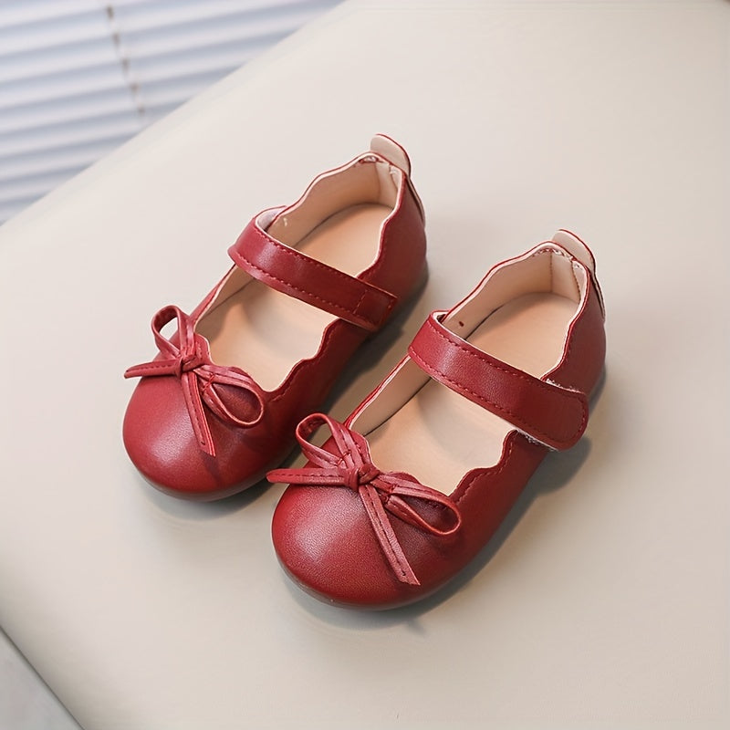 Kichkina qizlar uchun Mary Jane poyabzali, bog'lamli bog'lam, tekis oyoq, sirpanchiq bo'lmagan, barcha mavsumlar uchun PU poyabzali