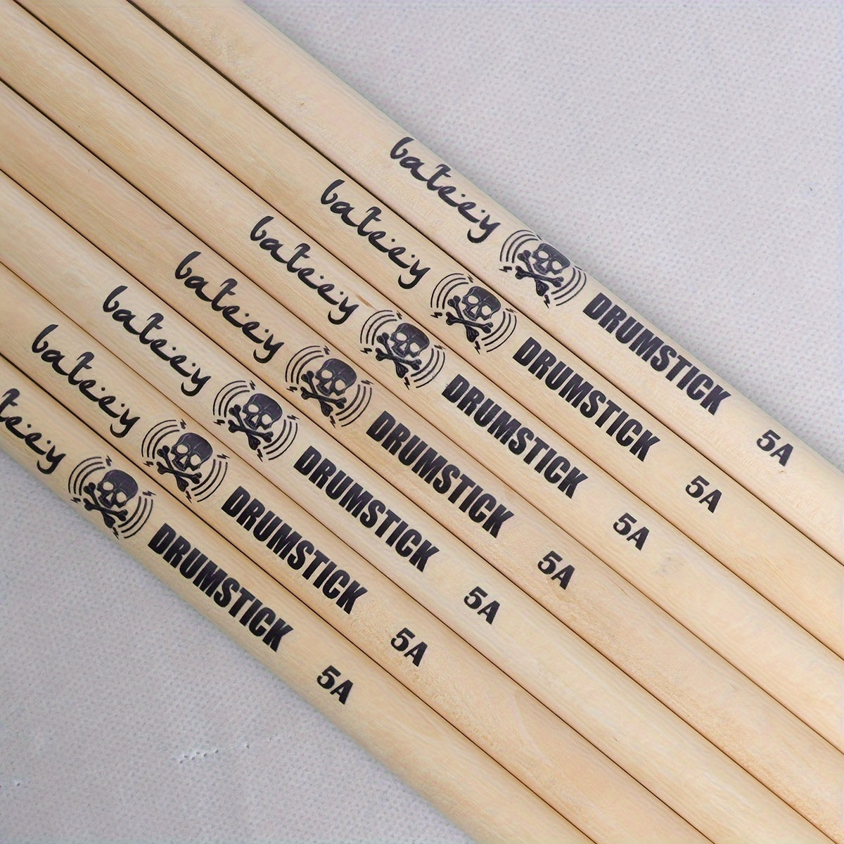 Maple Drumsticks with Skull Pattern 5A 7A 5B Uncharged Mixed Color