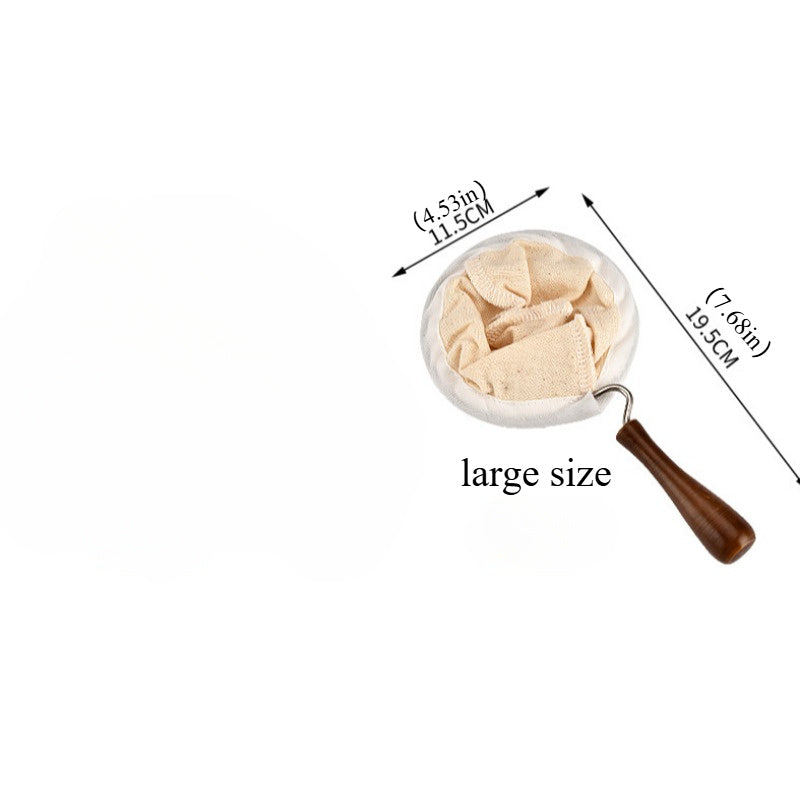 Reusable Flannel Coffee Filter Sock with Wooden Handle for Home Use