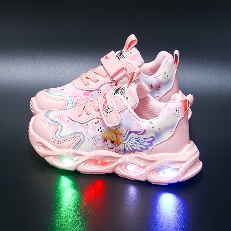 Girls' Low Top Running Shoes with Glittering Design Buckle Closure Lightweight Microfiber Synthetic Kids Age 14 Under