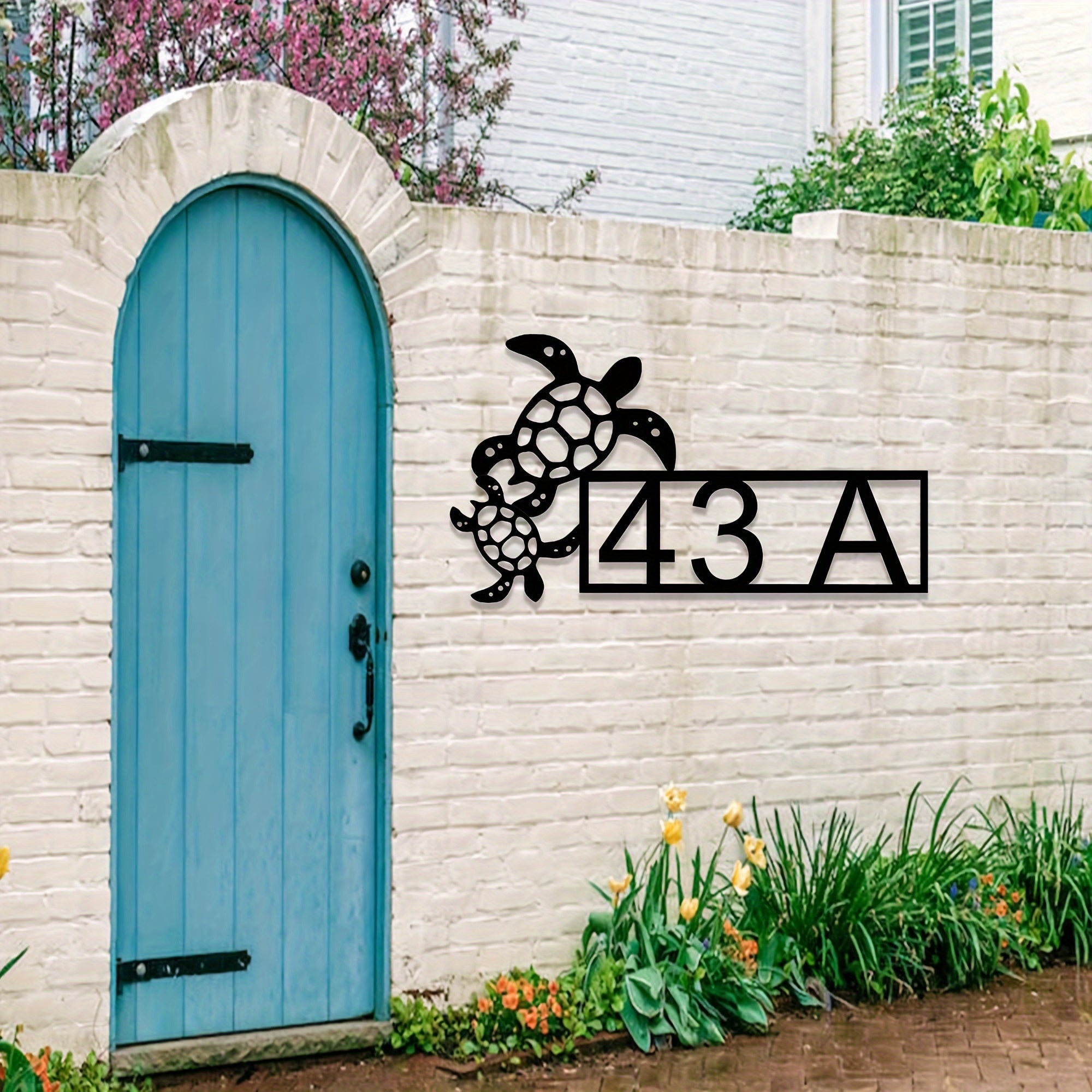 Cartel de dirección de tortugas marinas Personalizable Decoración de pared para playa Regalo