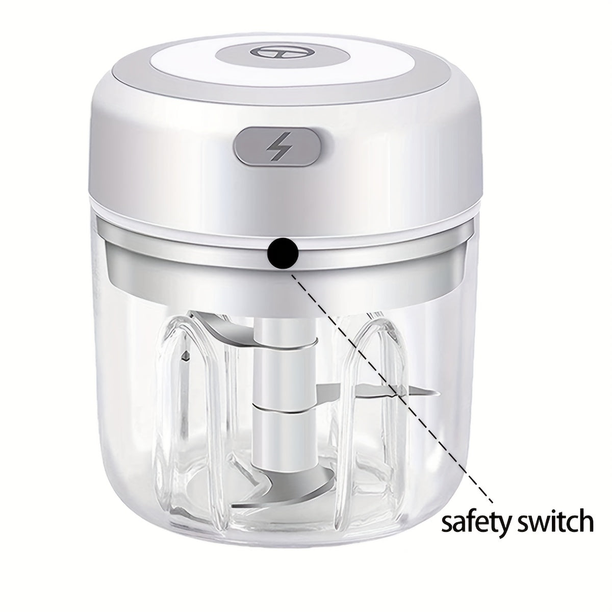 250ml sigʻimli elektr USB qayta toʻldiriladigan sabzavot maydalagich, sarimsoq, zanjabil, chili, meva va goʻsht uchun