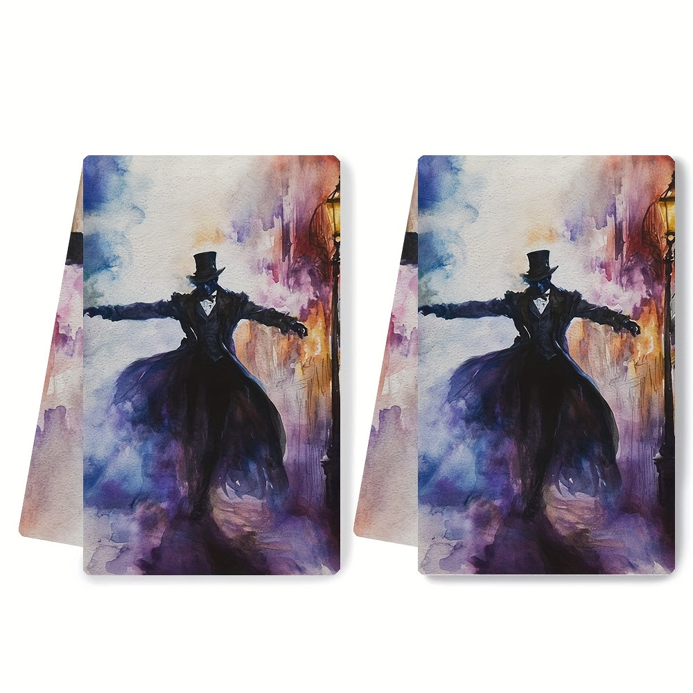 Set of 2 Ultra Soft Kitchen Towels with Phantom of the Opera Design 40x60 cm
