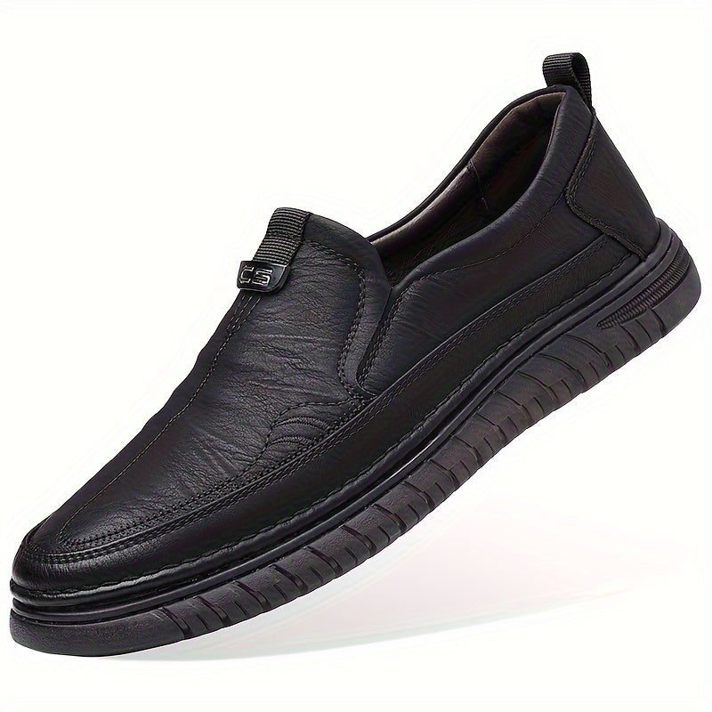 Men's Casual Slip-On Loafers with Rubber Sole and Round Toe