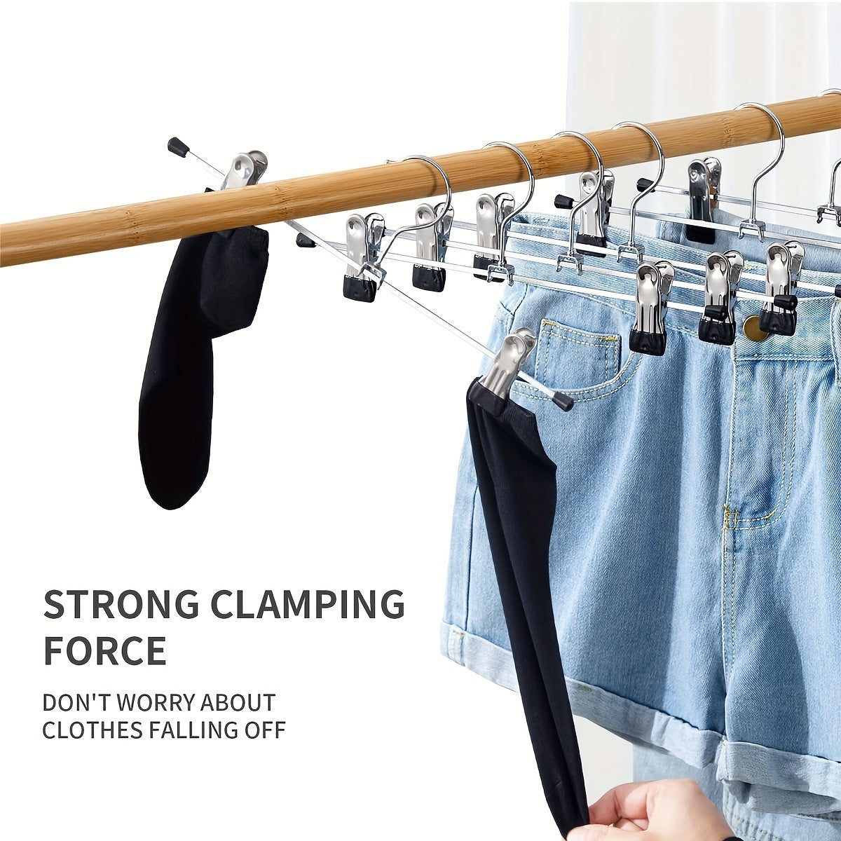 Metal Pants Hangers with Clips Pack of 10 or 20 Heavy Duty Slim Skirt Hangers