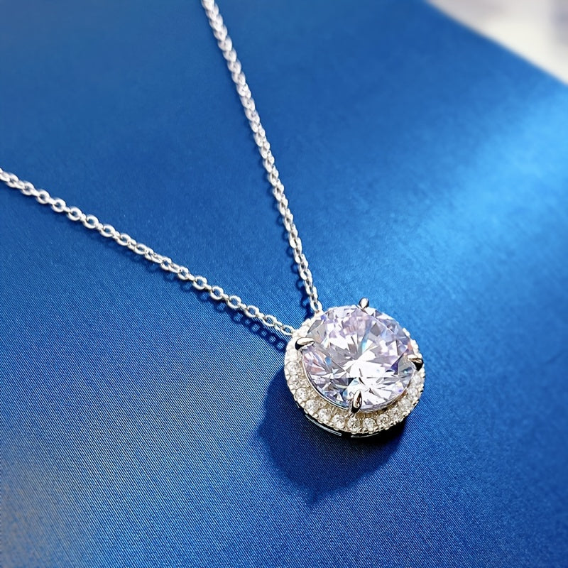 Unisex Moissanite Pendant Necklace 5ct Red Gold S925 Silver Engagement Gift