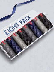 8 piezas de bóxers para hombre de rayas, transpirable, mezcla de poliéster, alta elasticidad