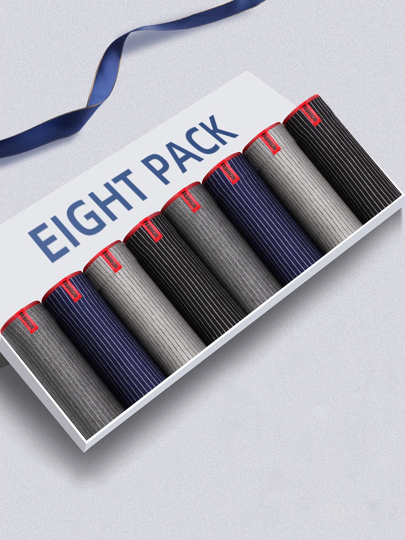 8 piezas de bóxers para hombre de rayas, transpirable, mezcla de poliéster, alta elasticidad