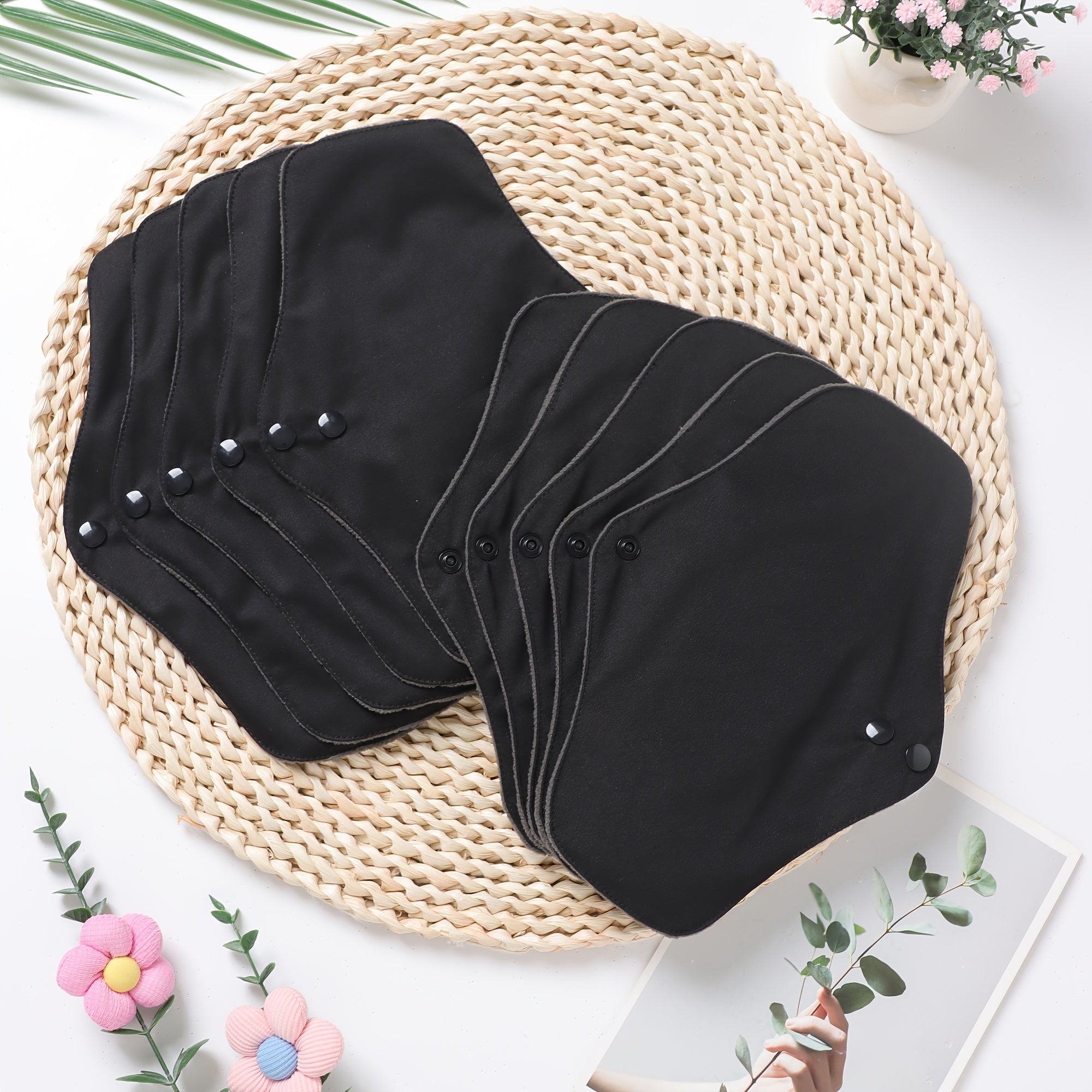 Reusable Menstrual Pads Bamboo Cloth Set for Heavy Flow Overnight Washable Liners