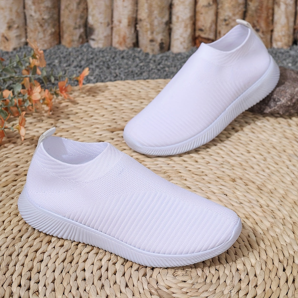 Women's Slip-On Casual Sneakers Breathable Fabric Lightweight EVA Shoes